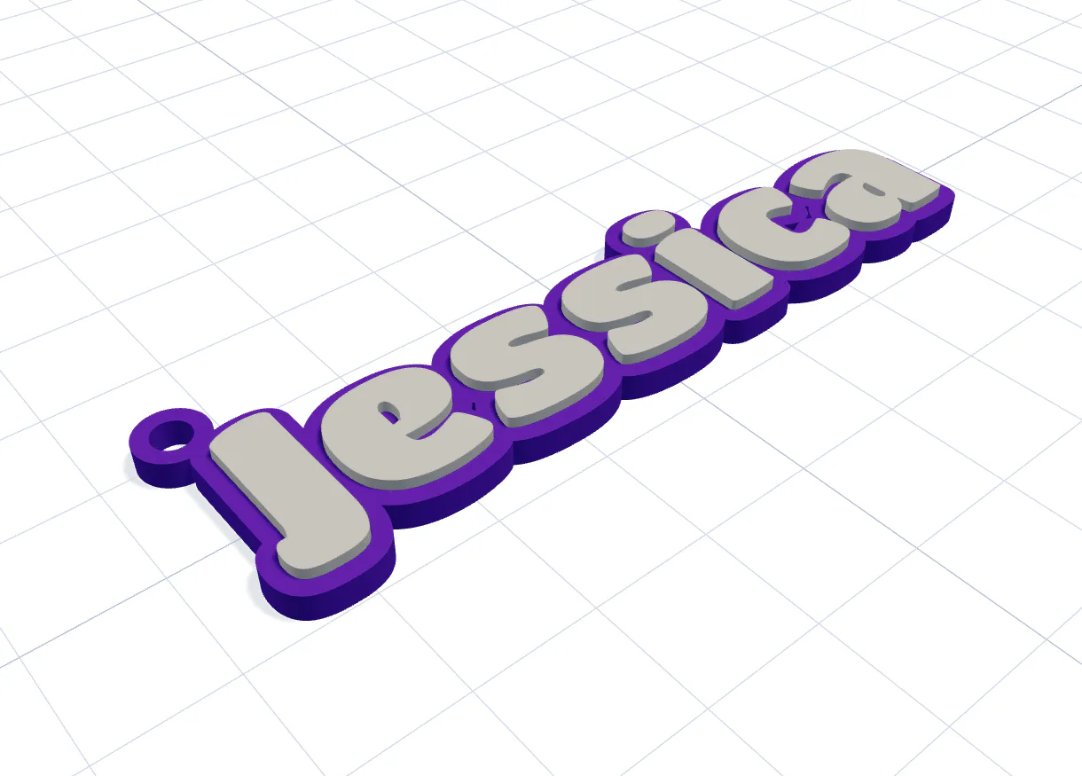 Chainly3D live 3D preview of a customizable name-tag accessory